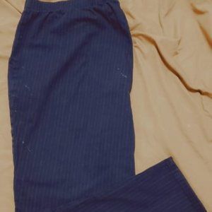 Pin Striped Navy Pull-On Straight Leg Work Pant